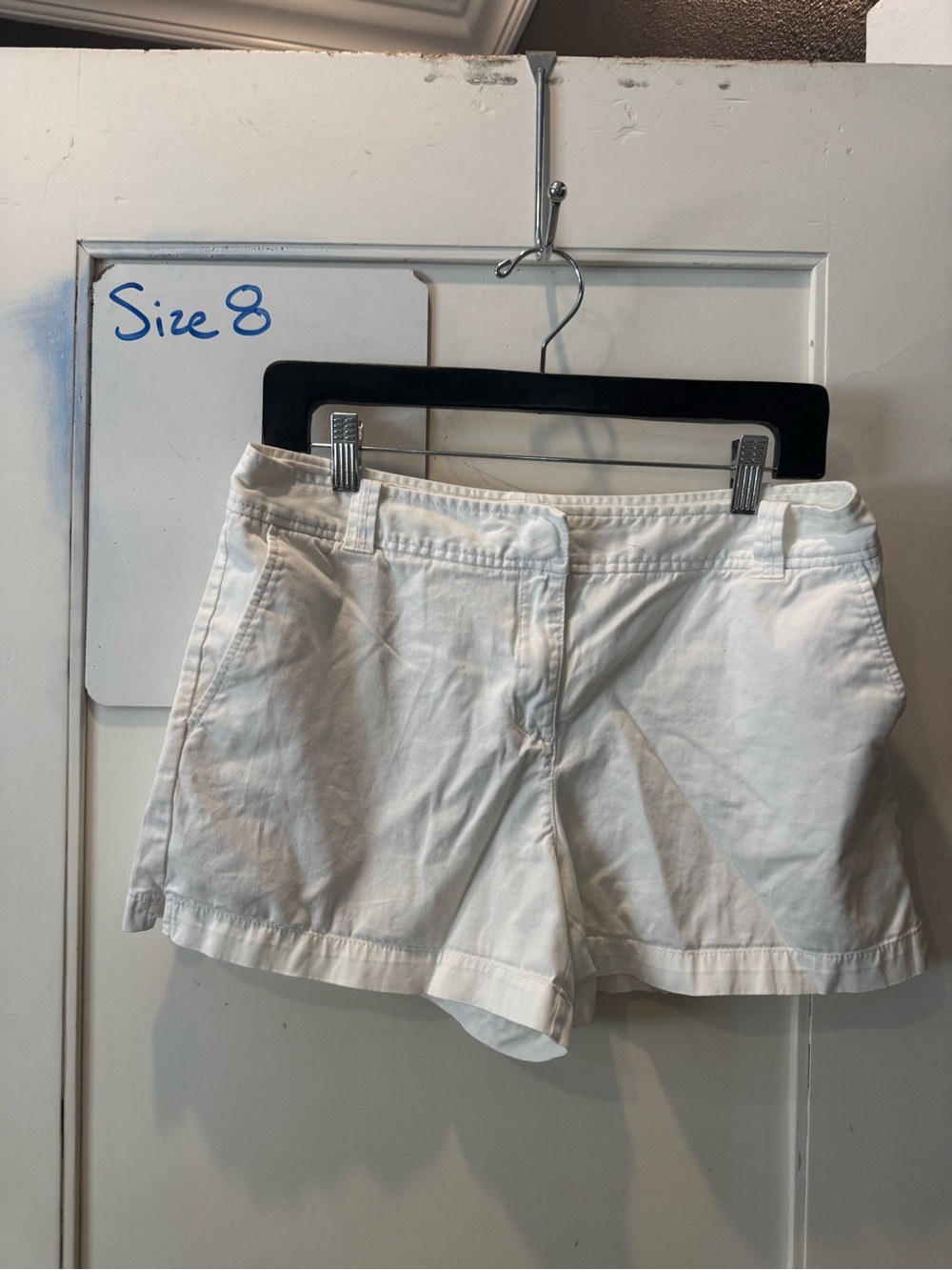 New York & Company Women's White High-Rise Cotton Shorts